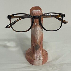 PEEPERS Pink Flamingo Eyeglasses Holder Wooden Stand Cute Tropical Pre-owned